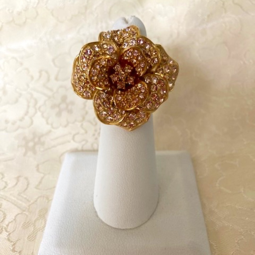 Joan Rivers Classics Collection Pave Crystal Rose Ring
